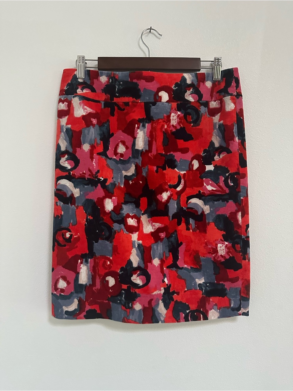 Anthropologie Vanessa Virginia Painterly Floral Corduroy Pencil Skirt Sz 8 Artsy